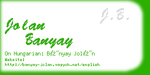 jolan banyay business card